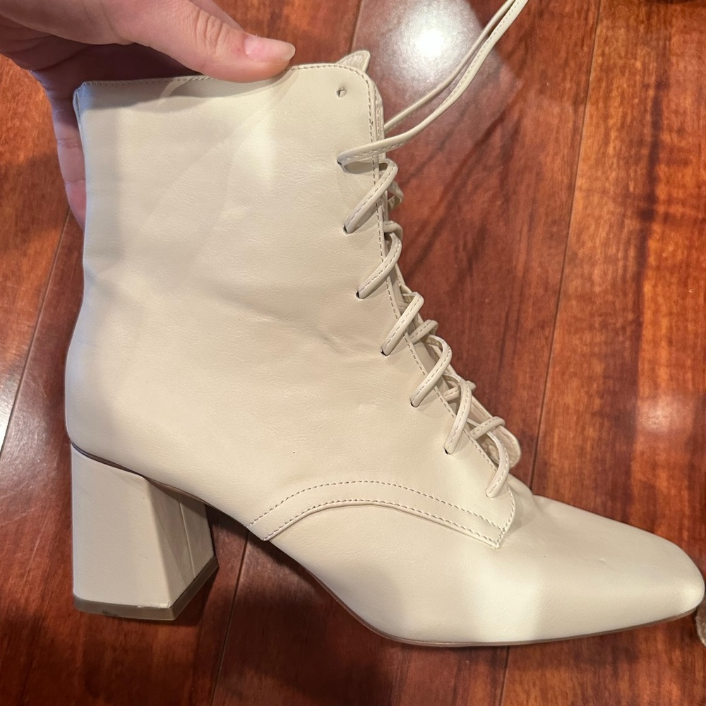 White Laced Boots